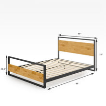 Load image into Gallery viewer, Suzanne Metal and Wood Platform Bed Frame with Footboard