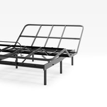 Load image into Gallery viewer, Adjustable Black Metal Bed and Green Tea Memory Foam Mattress Set