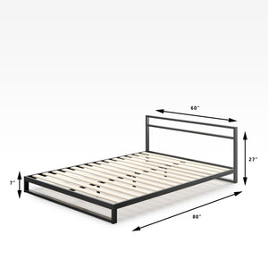 Trisha Metal Platform Bed Frame with Headboard